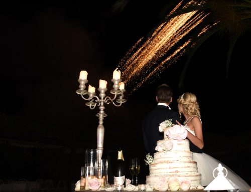 Taglio della torta in giardino circolare: foto indimenticabili